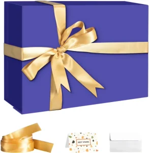 Factory Custom Logo Luxury Ribbon Bow Paper Gift Packaging Box With Handbag for Client Promotional Gifts