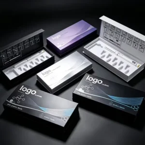 Factory Custom Logo Recyclable Mixed Sizes Magnetic Gift Box Holographic Spot UV for Reusable Pen Set Packaging