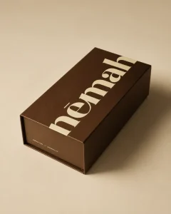 Factory Custom Luxury Rigid Drawer Packaging Box Brown Paper Wrapped Clothing Gift Box with Gold Foil Logo