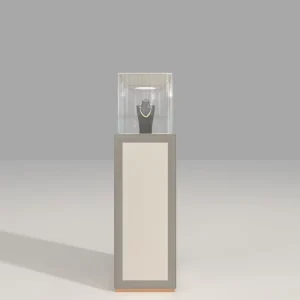 Factory Custom Modern LED-Lighted Jewelry Display Cabinet Tempered Glass Stainless Steel Eco-Friendly Freestanding