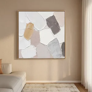 Factory Custom Nordic Luxury Abstract Wall Art Morandi Colors Canvas Modern Poster Print with Wood Frame