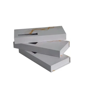 Factory Custom Packaging, Heat-etched Silver Band Windowed Cosmetic Peptides Gift Box Package