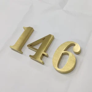 Factory Customized Gold Plated Brushed 3D Stainless Steel Logo Sign Letters