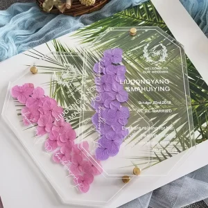 Factory Customized Luxury Wedding Invitation Acrylic Clear Eco-Friendly Durable Wedding Decor Card Creative Romantic Invitation