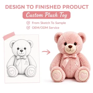 Factory-Direct Custom Bear Plush Toy From Artwork OEM ODM Stuffed Character Doll for Original IP Brands