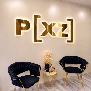 Factory Direct Custom Gold Stainless Steel Backlit Logo Sign 3D Halo Lit Letters Commercial Business Signage for Boutique Store