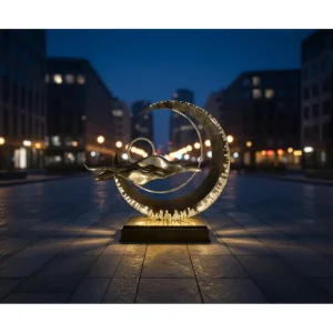 Factory Direct Custom Large Modern 316L Marine Grade Stainless Steel Outdoor Park Landscape Sculpture Mirror Polished Titanium