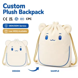 Factory Direct Custom Logo Backpack Soft Fluffy Bag Dual Use Backpack and Cosmetic Pouch