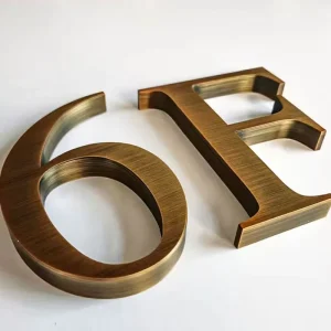 Factory Direct Gold 3D Stainless Steel Metal Wall Letters and Signs for Business Offices, Bars, and Shops