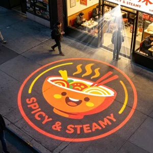Factory Direct High Brightness Custom Logo Gobo Projector Light for Restaurant Floor Signs Global Agents Wanted