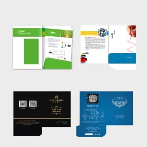 Factory Direct Laminated Art Paper Double Fold CMYK Printed Label Folder