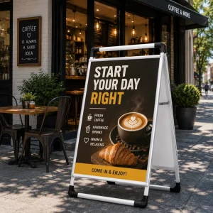 Factory Direct Portable Aluminum a Frame Sign with Built in Carry Handle for Retail Advertising