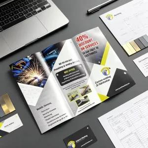Factory Direct Price Custom Design 6 Pages Offset Printing Folding Advertising Leaflet for Business Service