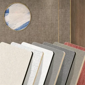 Factory Fabric Texture Panel Flexible Wood Veneer Bamboo Charcoal Fiber Wall Board for Indoor Hotel Decor