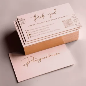 Factory Low MOQ Custom Design Business Cards Luxury Gold Foil Advertising Thank You Cards for Small Business
