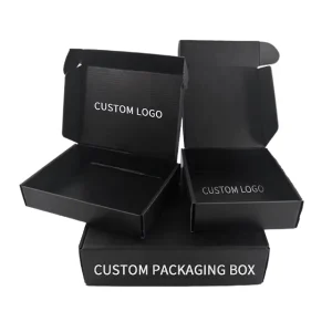 Factory Manufacture EU PPWR Paper Corrugated Custom Shipping Mailer Packaging With Logo Black Mailing Carton Box