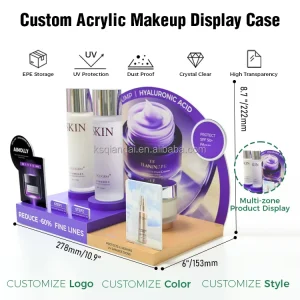 Factory OEM Custom Modern Luxury Acrylic Makeup Display Racks Stand Eco Friendly for Shop Store Home Dressing Table