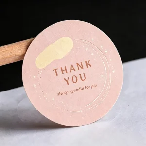 Factory OEM Elegant Kraft Paper Custom Logo Sticker Waterproof Label for Wedding Favor