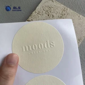 Factory OEM ODM Blind Embossed Paper Adhesive Sticker Labels for Brand Branding