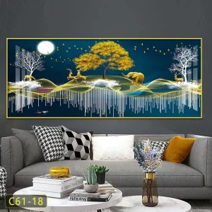 Factory Price Beautiful Scene Art Crystal Porcelain Abstract Decorative Wall Hanging Art Painting for Living Room Decoration