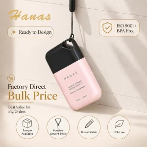 Factory Price Custom Logo 50ml Empty EVOH PE Plastic Square Shape Screw Cap Portable Travel Skincare Packaging Lanyard Sunscreen