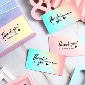 Factory Printed Flower Free Design logo Thank You Card for Small Business Card Postcard Greeting Card