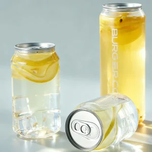 Factory Sale Juice Milk Tea Cake Round PET Cans Bottles Transparent Plastic Lid Can Custom 250ml 330ml 500ml PET Cans with Logo