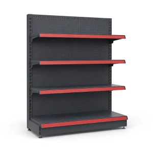 Factory Supermarket Gondola Shelves Metal L Type Gondola Shelving 4 Shelves Classic Display Rack for C-store