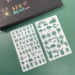 Factory Supply 6 Pcs Reusable Hollow Out Stencils Custom Plastic Drawing Stencils for DIY Painting on Wall Floor