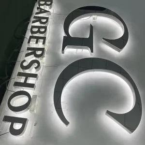Factory Supply Mirror Silver LED Sign Board Designs for Shops & Companies for Hospital Front Storefront Signage