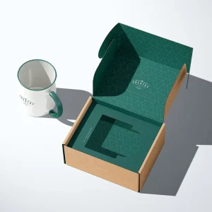 Fancy Custom Coffee Tea Box Packaging with Logo for Packing Espresso Cup as Gift and Shipping Solution with Eco Friendly Touch