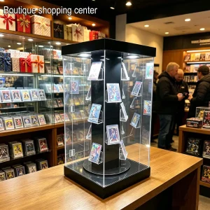 Fanghua Countertop Rotating Rack Acrylic Case Trading Card Display Stand For Store And Exhibition Booth