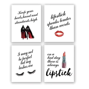 Fashion Inspirational Art Print Makeup Art Canvas Women’s Painting Art Poster Women’s Room Home Decoration
