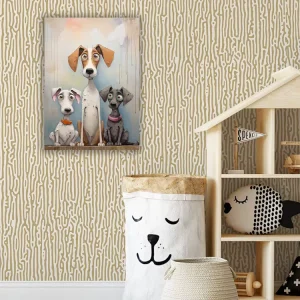 Fashion Teenager’s Room Wall Art Print Cartoon Style Quirky Dog Metal Print Customize Magnet Mounted Metal Poster