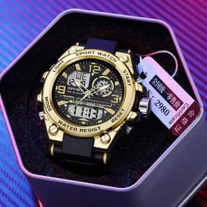 Fashion Wrist Analog Digital Watch Sports Shock Resistant Waterproof Watch Night Light Alarm Clock Watch