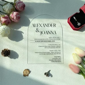 Fast Delivery Ecofriendly Wedding Envelope for Gifting Acrylic Wedding Invitation Set Letterpress Wedding Invitation Card