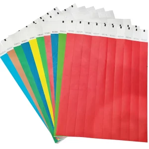 Fast Delivery Solid Color Printable Tyvek Wrist Band Bracelets Waterproof Paper Wristbands for Events