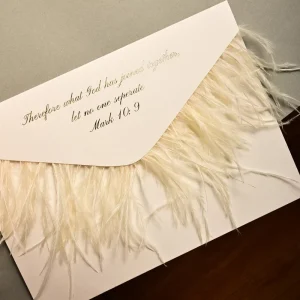 Feather Closure Pearl Gift Envelope Wedding Gift Invitation Envelope with Foiled logo Linner Envelope