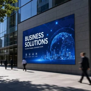 Fixed Installation Outdoor LED Signage P3.91 6000nit IP65 Large Corporate Bank Financial Institution Billboard