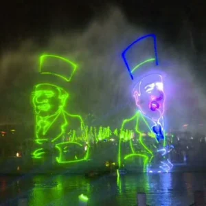 Floating Water Curtain Film Display Colorful LED Synchronized Musical Performance Outdoor Musical Fountain