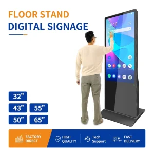 Floor Stand Digital Signage Android WIFI IPS Touch Screen Kiosk Indoor FHD LCD Advertising Display