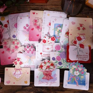 Flower Design Greeting Cards Blank Inside Thank You Cards for Wedding Teacher’s Day Holiday Small Business Daily Gifts