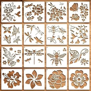 Flower and Bird Series Hollow Pattern Template Customized