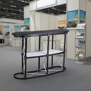 Foldable Aluminum Frame Pop-up Promotion Counter Banner Stand Portable Reception Table for Trade Show Promotion