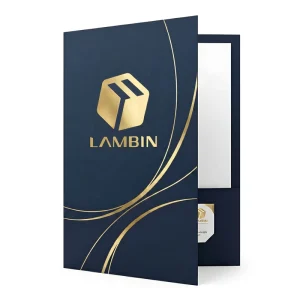 Foldable Coated Art Paper Presentation Business Card Slot Printed Custom Document Envelope for Office Use