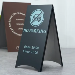 Foldable Floor Signage Storefront Custom Design Metal Frame Sign Store Furniture Display Stand