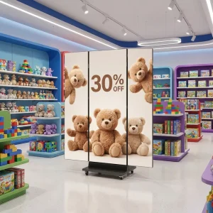 Foldable HD Digital LED Banner P1.53 Three Fold Double Sided LED Poster GOB Waterproof Tech for High-end Product Launch