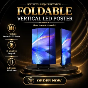 Foldable Indoor Vertical LED Poster Screen, P2.5, Animation Graphics, 1280*1920mm, Floor-Standing
