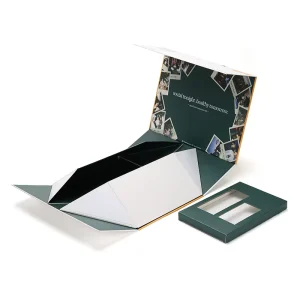 Foldable Rigid Magnetic Gift Box with Dual-Color Design and Interior Print for Premium Supplement Products