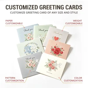 Folded Greeting Cards Support Customization. a Low-cost Decoration Method Is Attaching Numbers with Golden Crystal Labels.